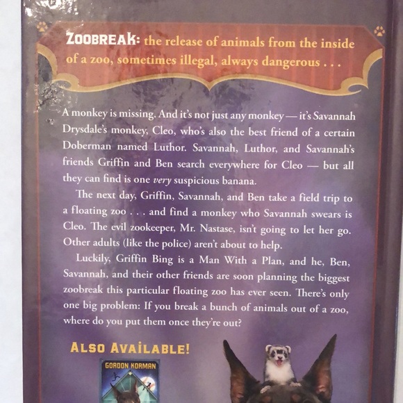 Swindle and Zoobreak Gordon Korman Middle Grade Children’s Adventure Hardcover - Picture 10 of 16